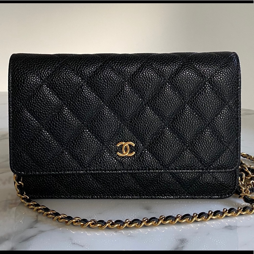 Chanel wallet on chain black caviar leather